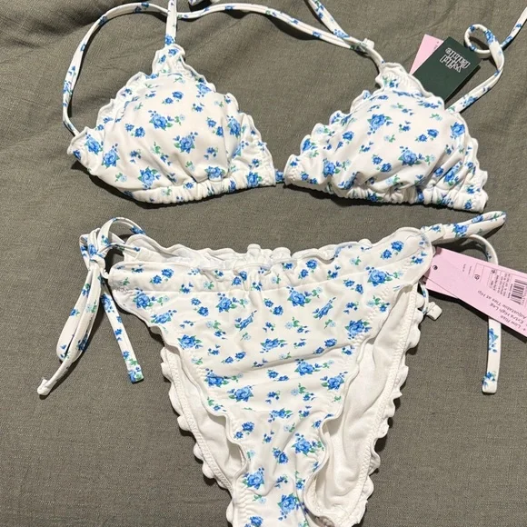 Wild fable White and Blue Floral Bikini Set - Picture 1 of 8